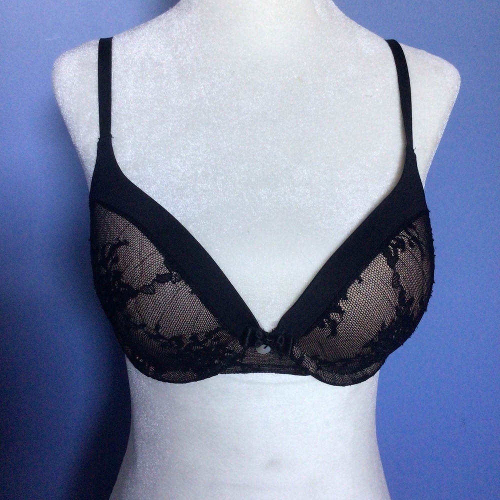 Piege Black Plunge Bra 34C